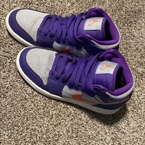 custom purple, gray & coral jordan 1s .